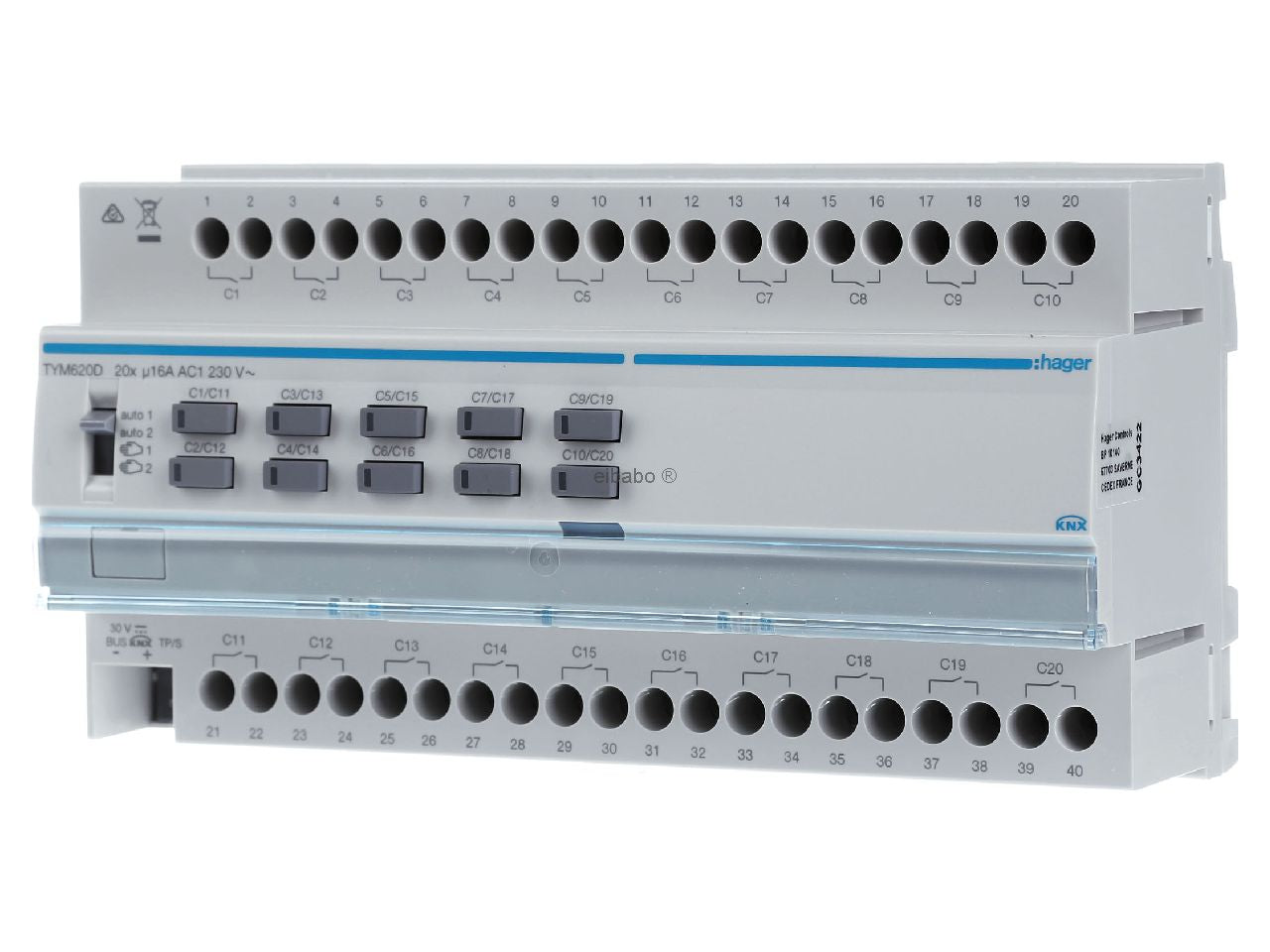 Hager TYM620D Switch Actuator 20 Gang 16 A C-Load no Manual 