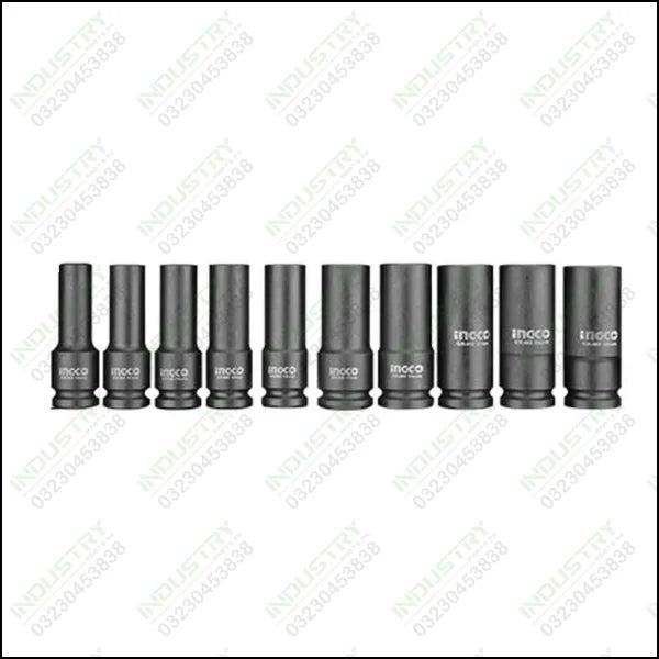 Ingco 10 Pcs 1/2 DR Deep Impact Socket Set HKISSD12102L in Pakistan - industryparts.pk