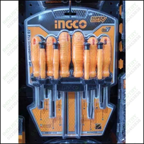 Ingco 10 Pcs screwdriver and precision screwdriver set HKSD1058 in Pakistan - industryparts.pk