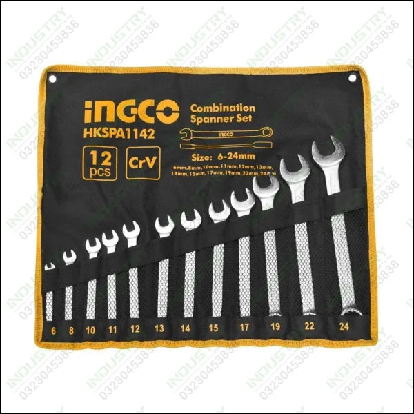 INGCO 12 Pcs Combination Spanner Set in Pakistan - industryparts.pk