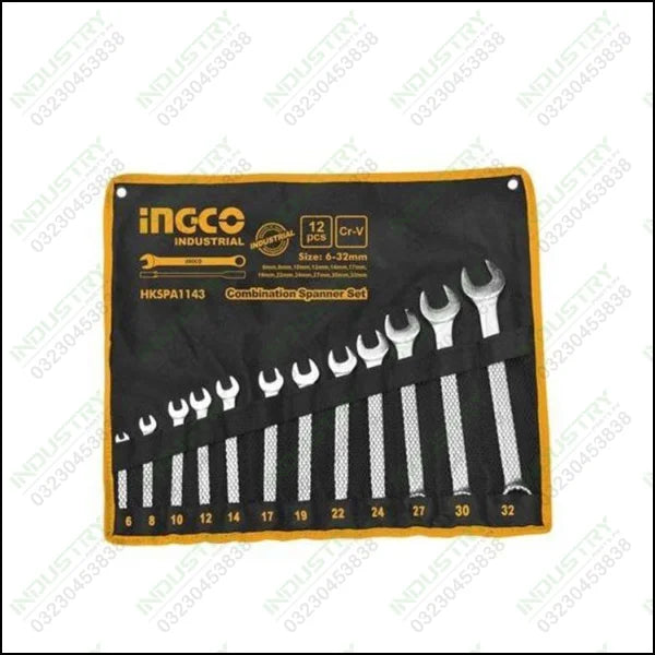 INGCO 12 Pcs Combination Spanner Set in Pakistan - industryparts.pk