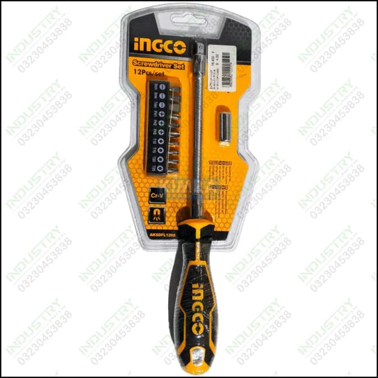 Ingco 12 Pcs Flexible Shaft Screwdriver Set AKSDFL1208 in Pakistan - industryparts.pk