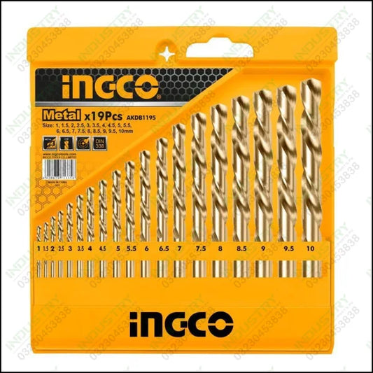 Ingco 19pcs Cobalt HSS Drill Bit Set AKDB1195 in Pakistan - industryparts.pk