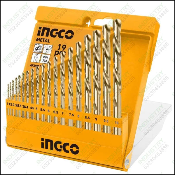 Ingco 19pcs Cobalt HSS Drill Bit Set AKDB1195 in Pakistan - industryparts.pk