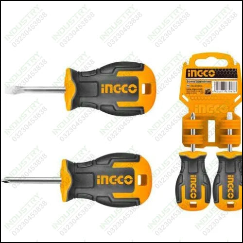 INGCO 2PCS STUBBY MAGNETIC TIP SCREWDRIVER SET HKSDS2028 in Pakistan - industryparts.pk