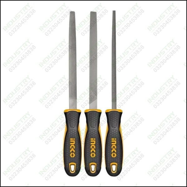 Ingco 3pcs steel file set Industrial HKTFS1308 in Pakistan - industryparts.pk