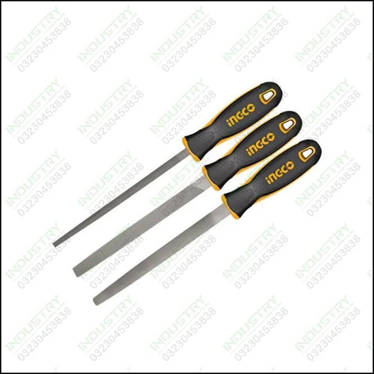 Ingco 3pcs steel file set Industrial HKTFS1308 in Pakistan - industryparts.pk