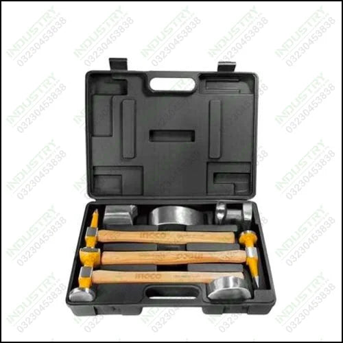 INGCO 7 PCS BODY AND FENDER HAMMER SET HEAVY-DUTY GENUINE HICKORY HAND HBAFH0711 in Pakistan - industryparts.pk