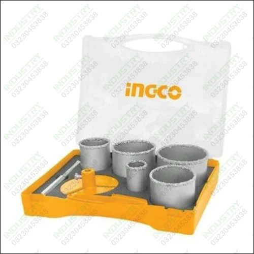 Ingco 7PCS CARBIDE GRITTED HOLE SAW SET AKCH0071 in Pakistan - industryparts.pk