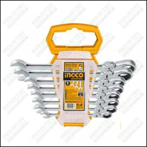 Ingco 8 Pcs Flexible Ratchet spanner set HKSPAR1083 in Pakistan - industryparts.pk