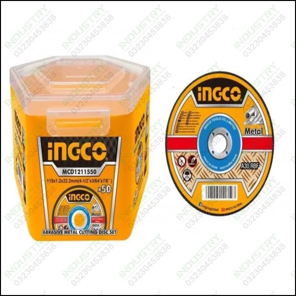 INGCO ABRASIVE METAL CUTTING DISC SET MCD1211550 in Pakistan - industryparts.pk
