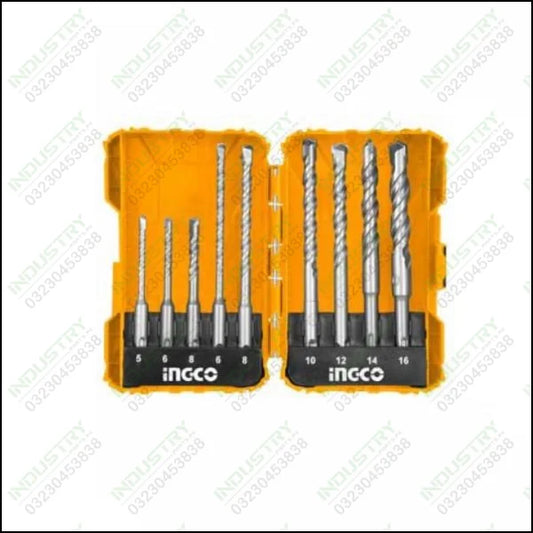 Ingco AKDL30901 9pcs SDS Plus hammer drill bits set in Pakistan - industryparts.pk