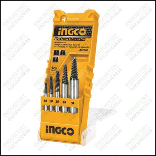 Ingco ASE008 5PCS Screw extractor set in Pakistan - industryparts.pk