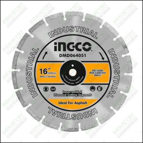 Ingco DMD064051 Diamond disc for asphalt cutting Laser welded rim in Pakistan - industryparts.pk