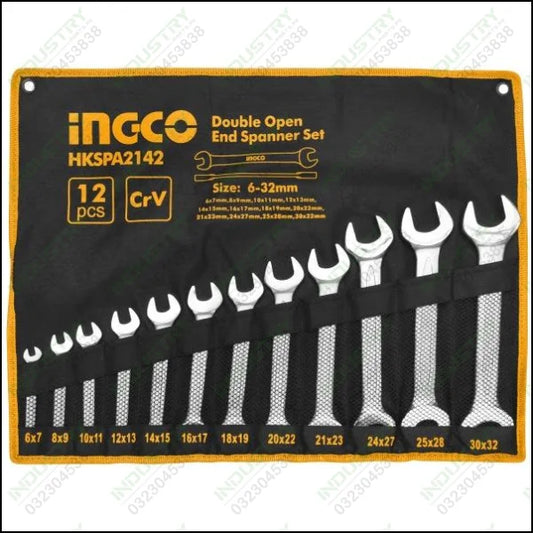 Ingco Double Open End Spanner Set HKSPA2142 in Pakistan - industryparts.pk