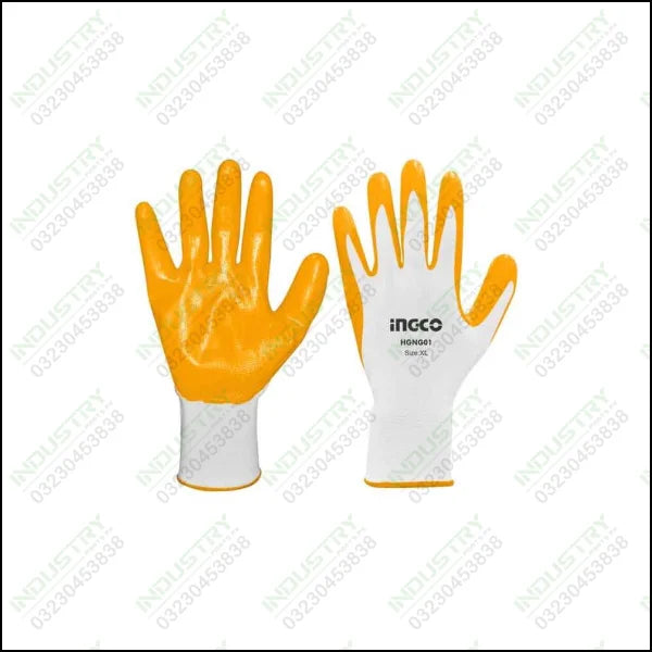 INGCO HGNG01 Nitrile Coated Gloves in Pakistan - industryparts.pk