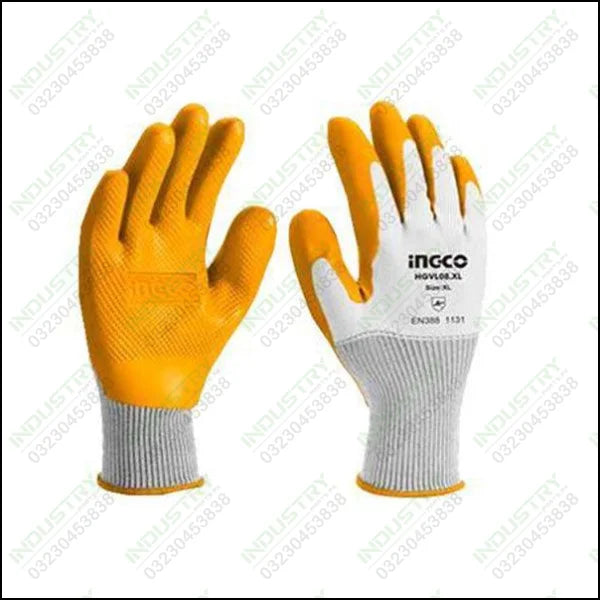 Ingco Latex gloves Industrial HGVL08-XL in Pakistan - industryparts.pk