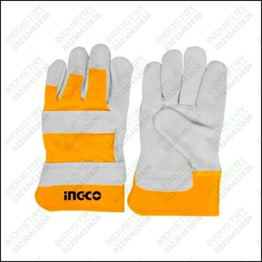 Ingco Leather Gloves HGVC01 in Pakistan - industryparts.pk