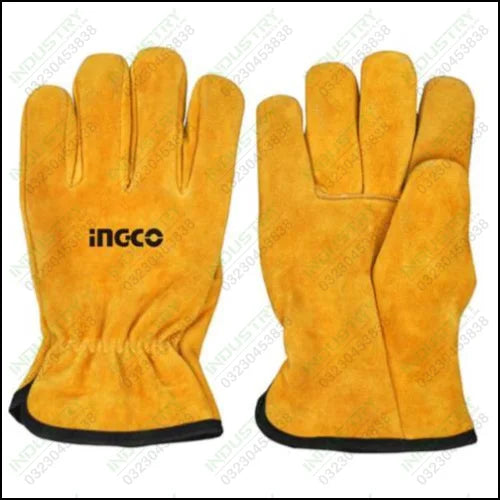 Ingco Leather Gloves HGVC02 in Pakistan - industryparts.pk
