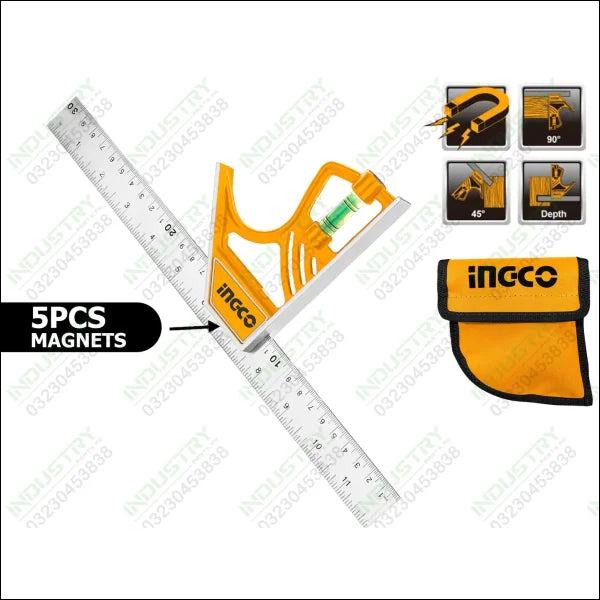 Ingco Magnetic lock combination square HSR5302 in Pakistan