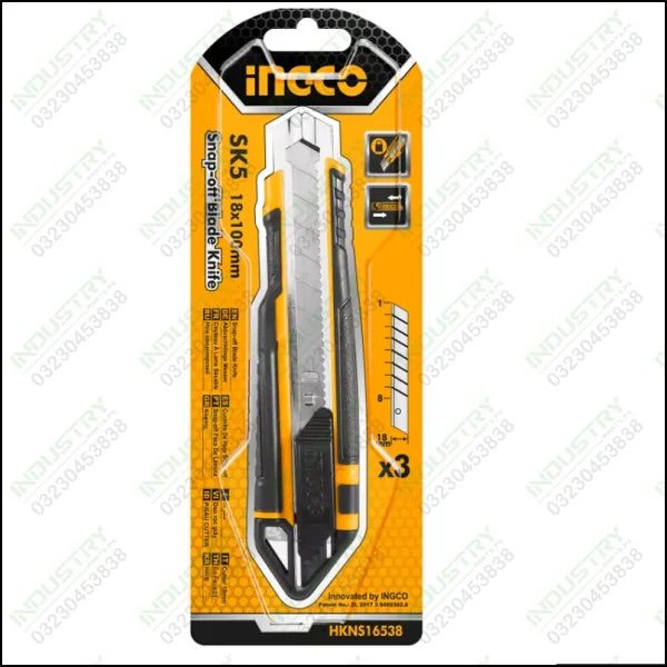 Ingco Snap-Off Blade Knife HKNS16538 In Pakistan - industryparts.pk