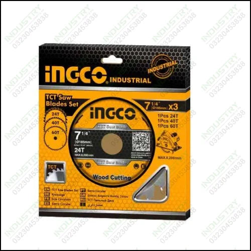 Ingco TSB51852153 TCT saw blades set 3pcs/set in Pakistan - industryparts.pk