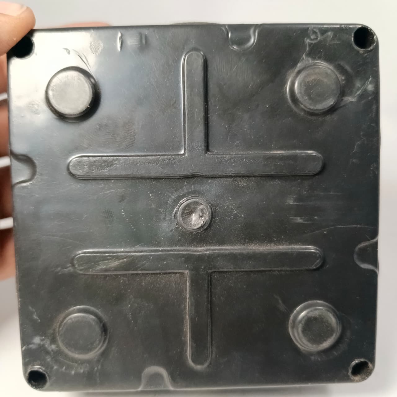 IP65 black ABS junction box with screw‑fastened