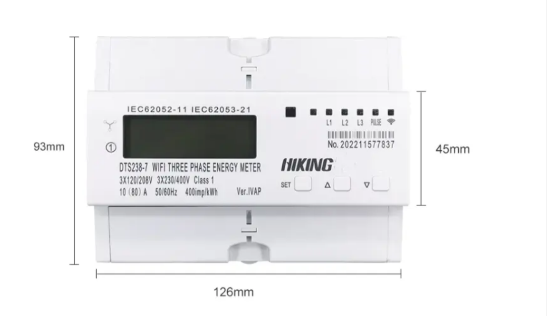 DTS238-7 WIFI Tuya APP Smart Bidirectional Three-Phase  Energy Meter in Pakistan