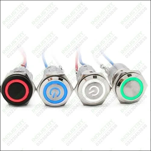 LED Indicator Latching 16mm Push Button Control Switch for Car Motor Start Green in Pakistan - industryparts.pk