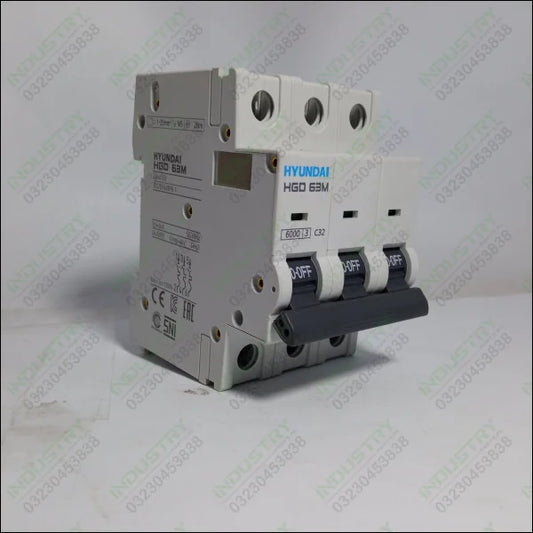 Magneto-Thermic Switch Breaker 3 Pole HGD 63M 32A HYUNDAI in Pakistan - industryparts.pk