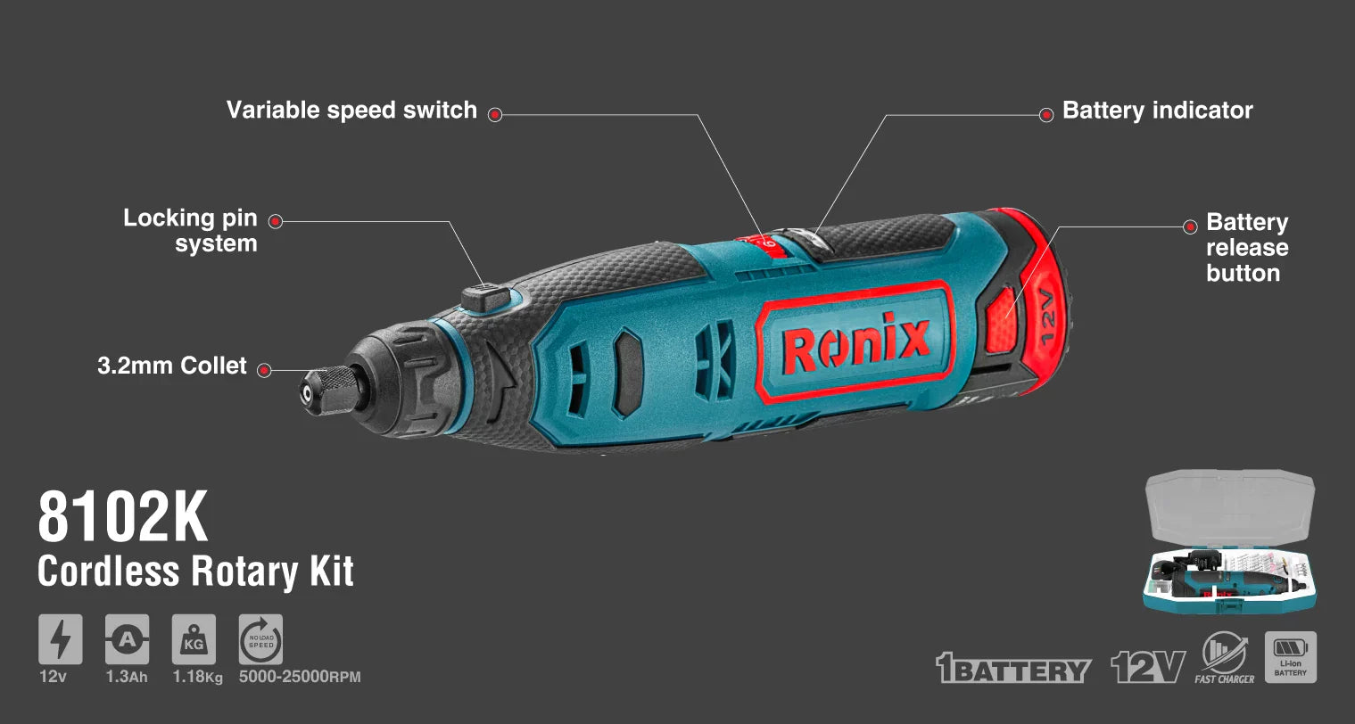 RONIX Cordless Rotary Kit 8102K in Pakistan