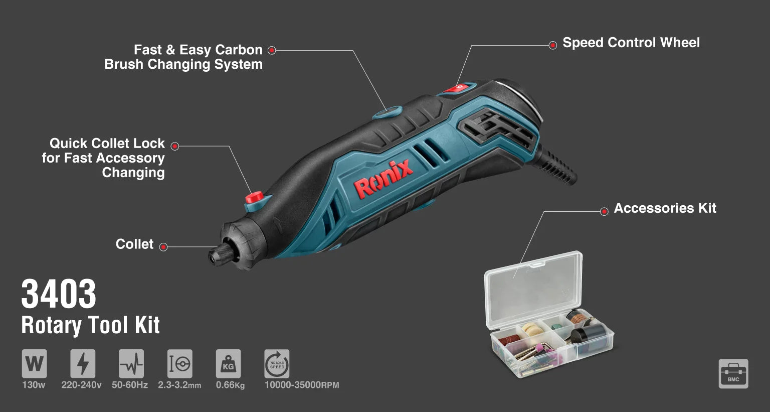 RONIX Rotary Tool Kit 3403 in Pakistan