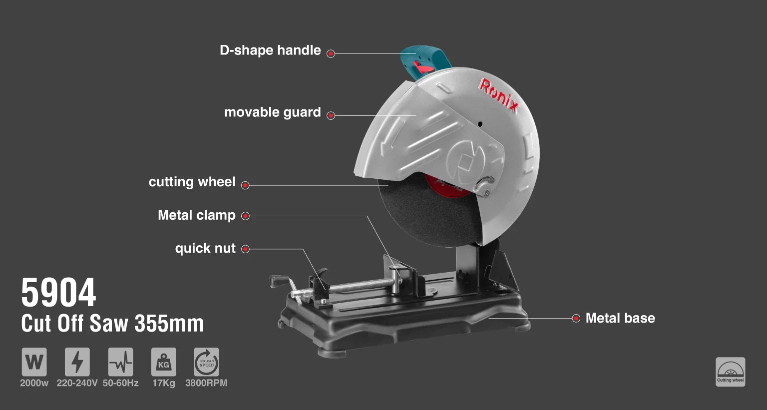 RONIX Cut-off Saw 355mm 5904 in Pakistan