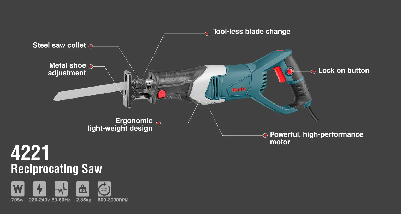 RONIX Reciprocating Saw 4221 in Pakistan