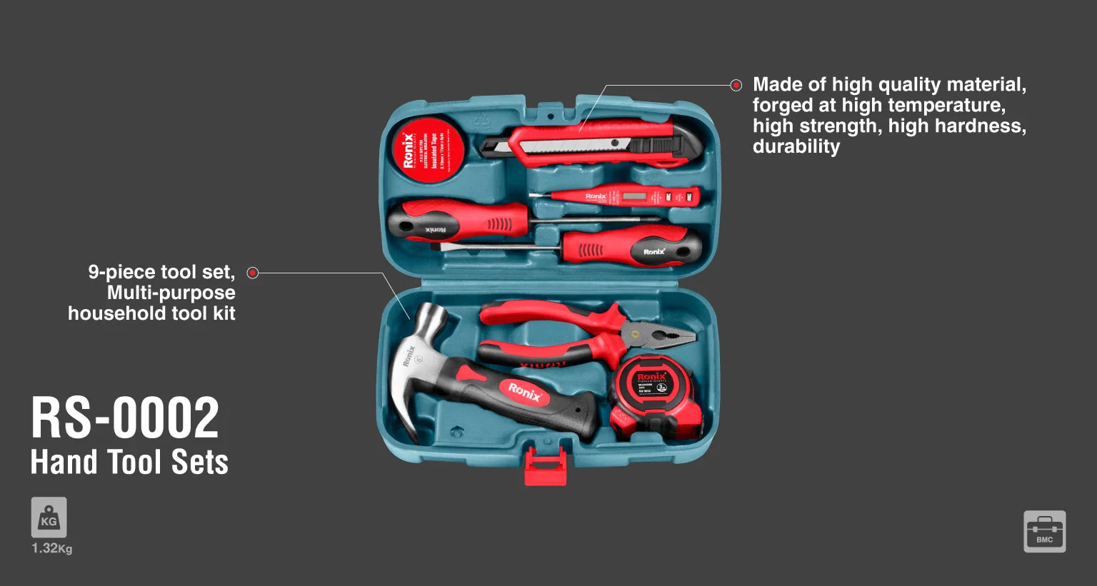 RONIX Hand Tools Set 9pcs RS-0002 in Pakistan