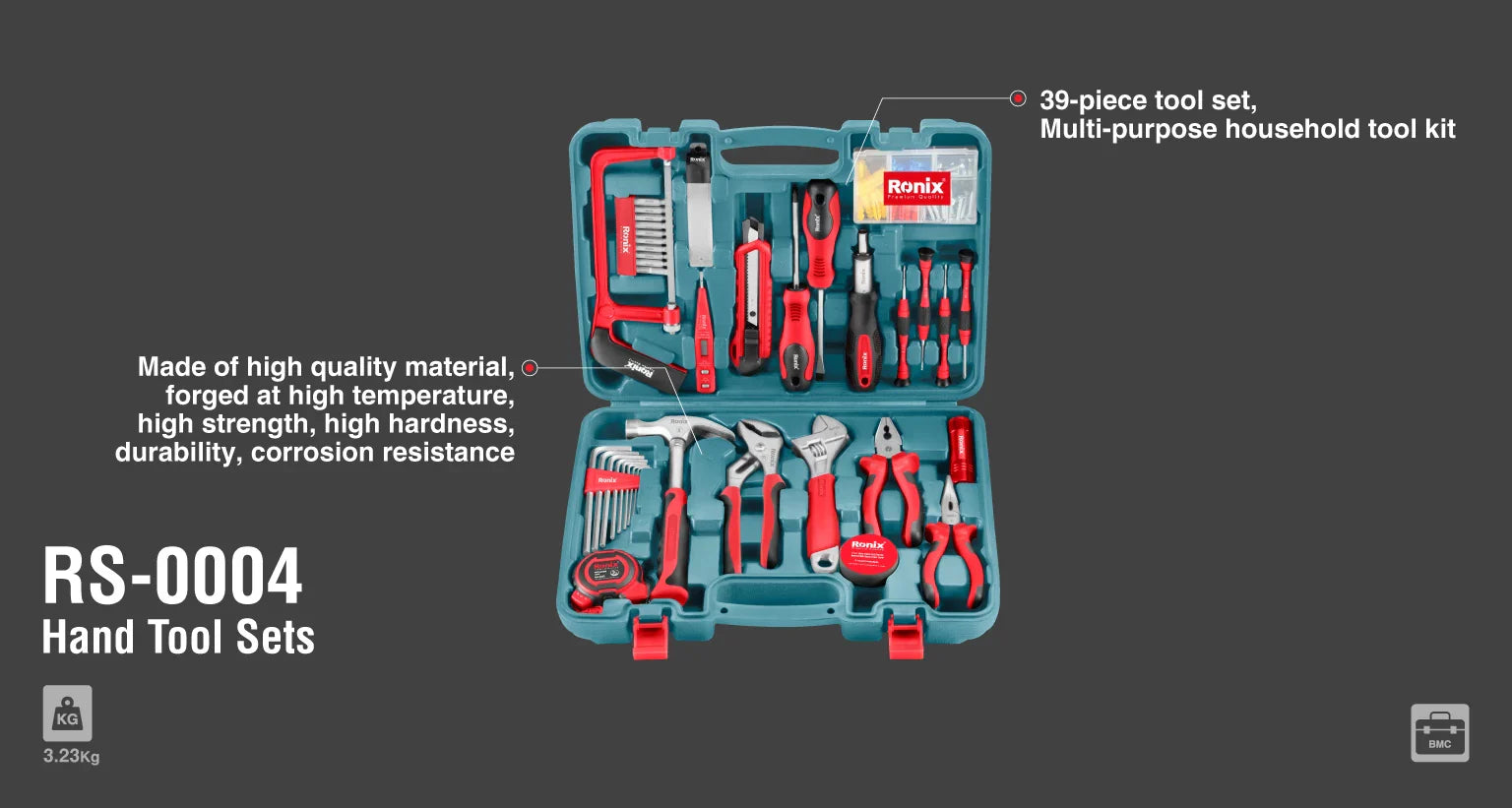 RONIX Hand Tools Set 39pcs RS-0004 in Pakistan