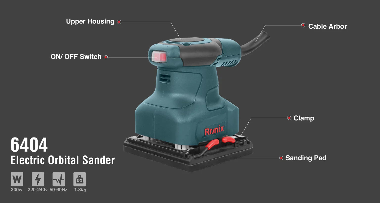 RONIX Electric Orbital Sander 6404 in Pakistan