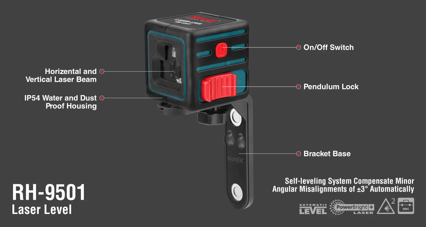 RONIX Cross-line Laser Level RH-9501 in Pakistan