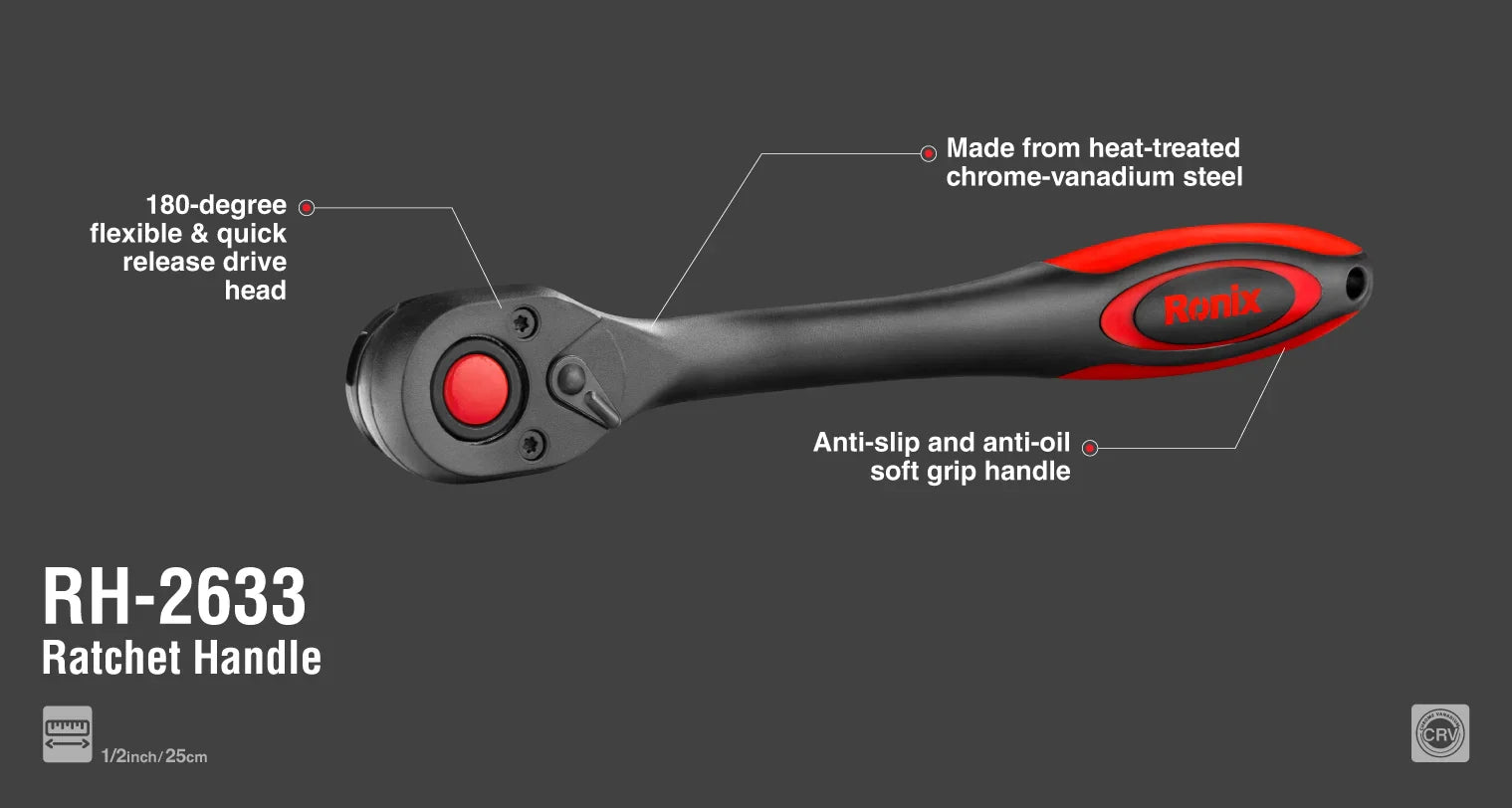 RONIX Ratchet Handle 10" Cr-V RH-2633 in Pakistan