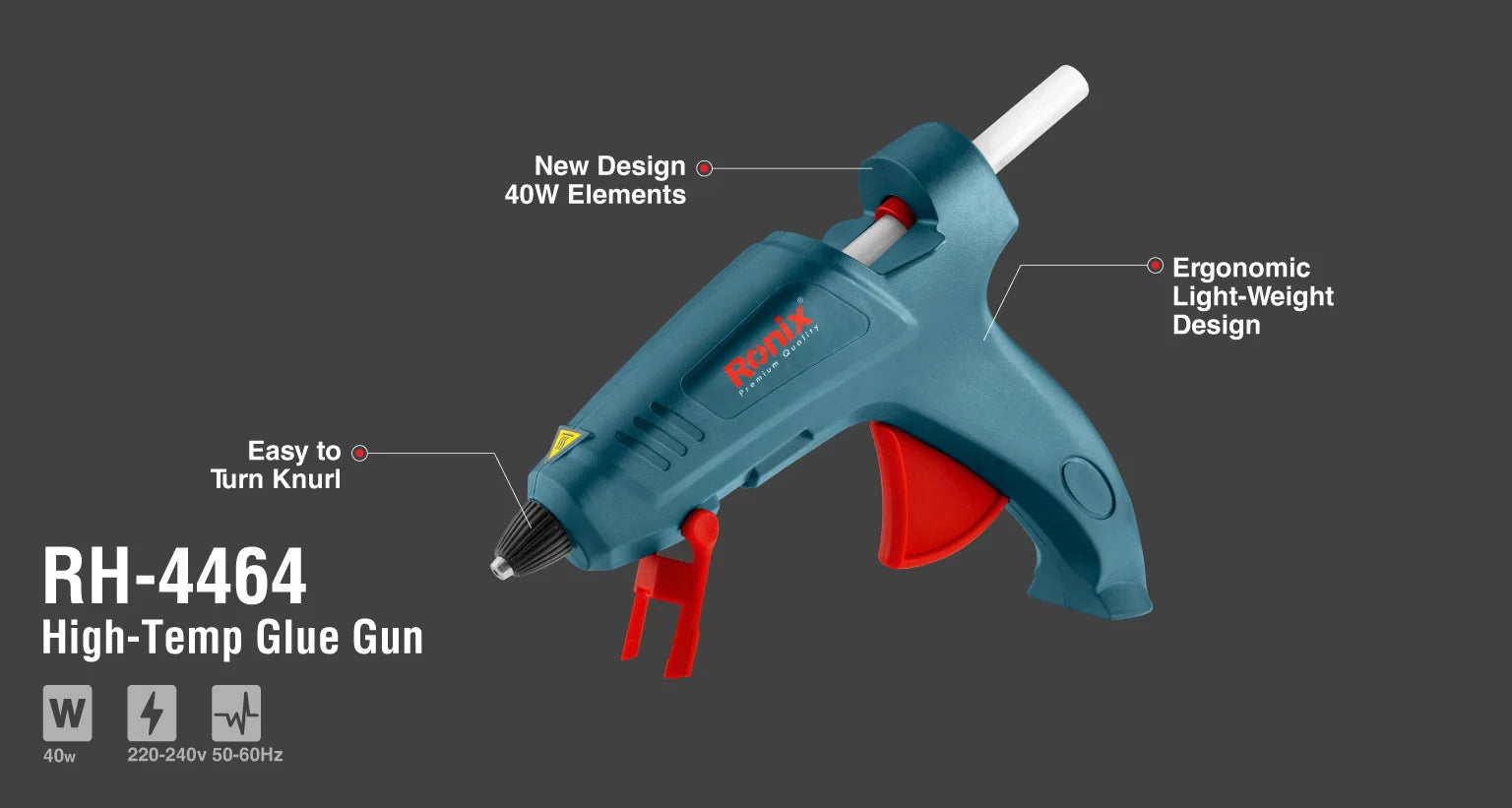 RONIX High Temp Glue Gun 40W RH-4464 in Pakistan
