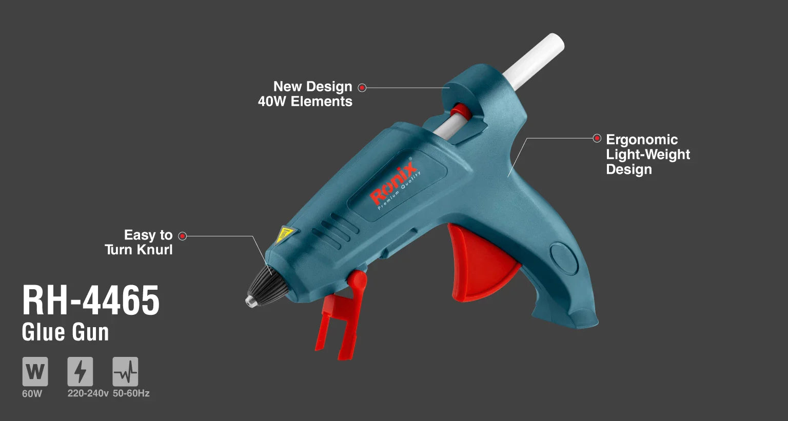 RONIX High Temp Glue Gun 60W RH-4465 in Pakistan