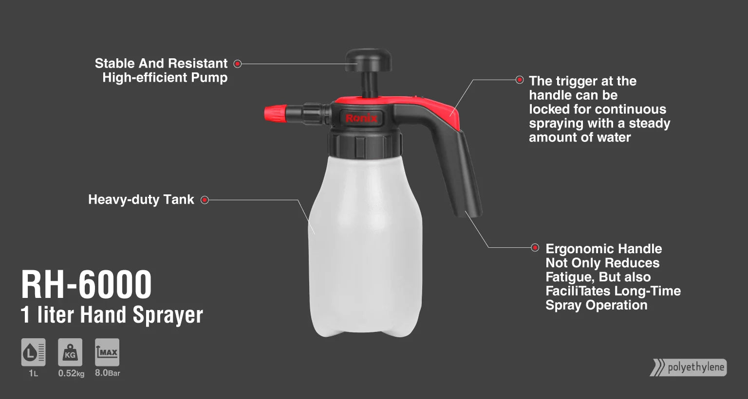 RONIX Hand Sprayer RH-6000 in Pakistan