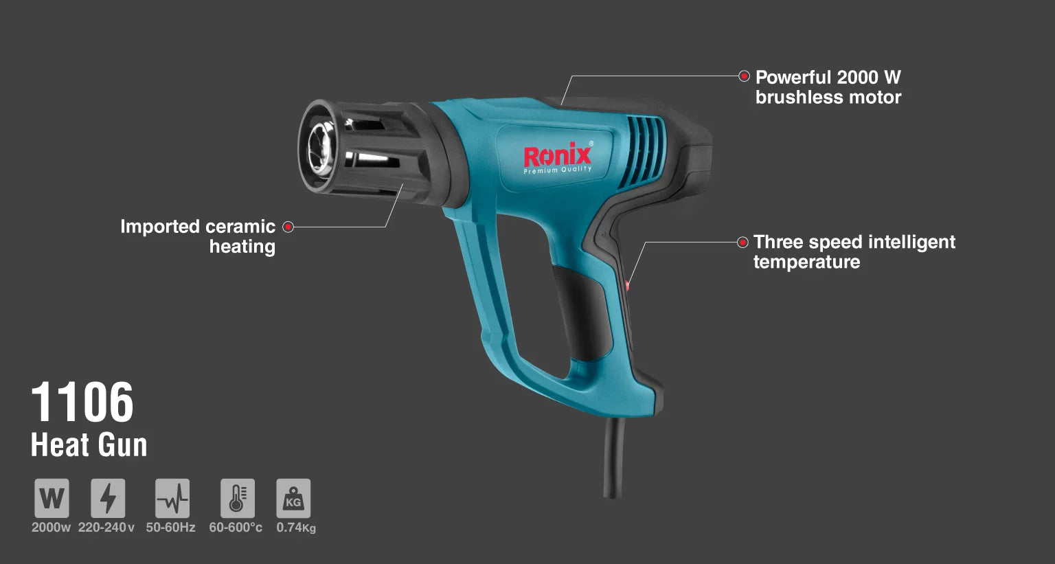 RONIX Electric Heat Gun 1106 in Pakistan