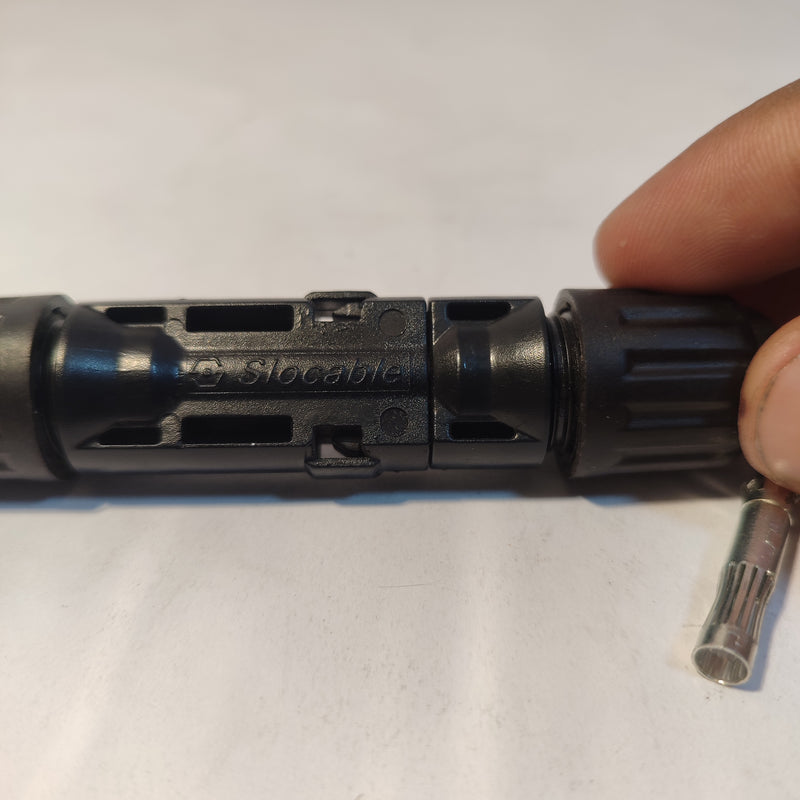 MC4 connectors used to link solar panel strings