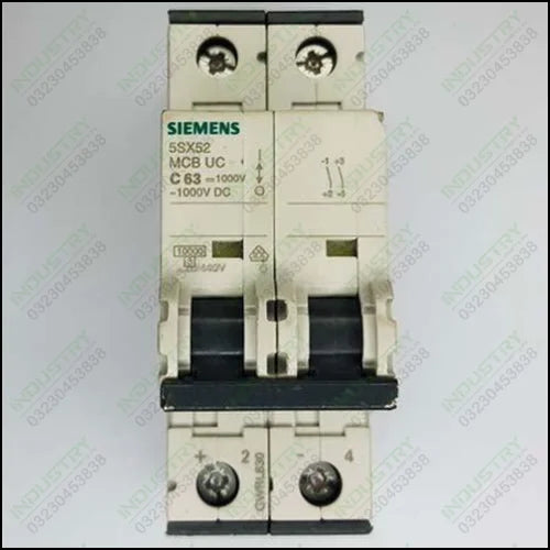 MCB Siemens 5SX52 C10 10A 2P 400-480V AC in Pakistan - industryparts.pk