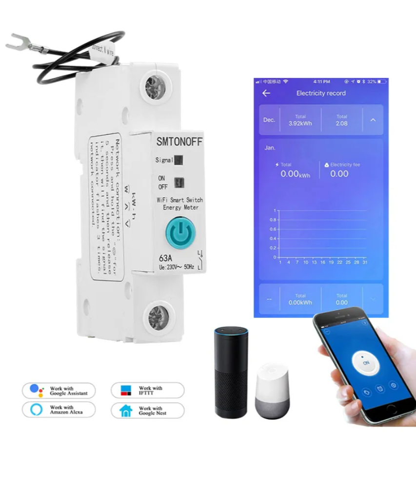 SONOFF Ewelink app Single Phase Electric KWh Meter in Pakistan