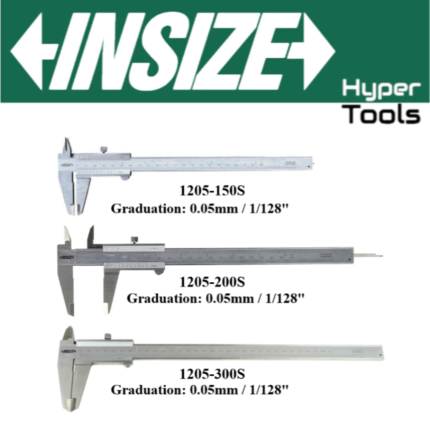 INSIZE Vernier Caliper 0.05mm Accuracy ±0.05mm (1205 Series)