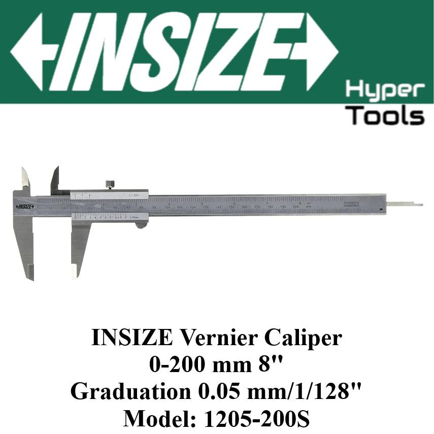 INSIZE Vernier Caliper 0.05mm Accuracy ±0.05mm (1205 Series)