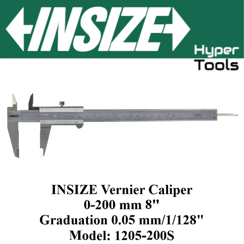 INSIZE Vernier Caliper 0.05mm Accuracy ±0.05mm (1205 Series)