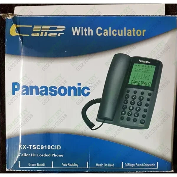 Panasonic Caller ID Corded Phones in Black Color with Calculator Model TSC910CID. in Pakistan